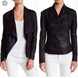 BNCI vegan suede drape front jacket
